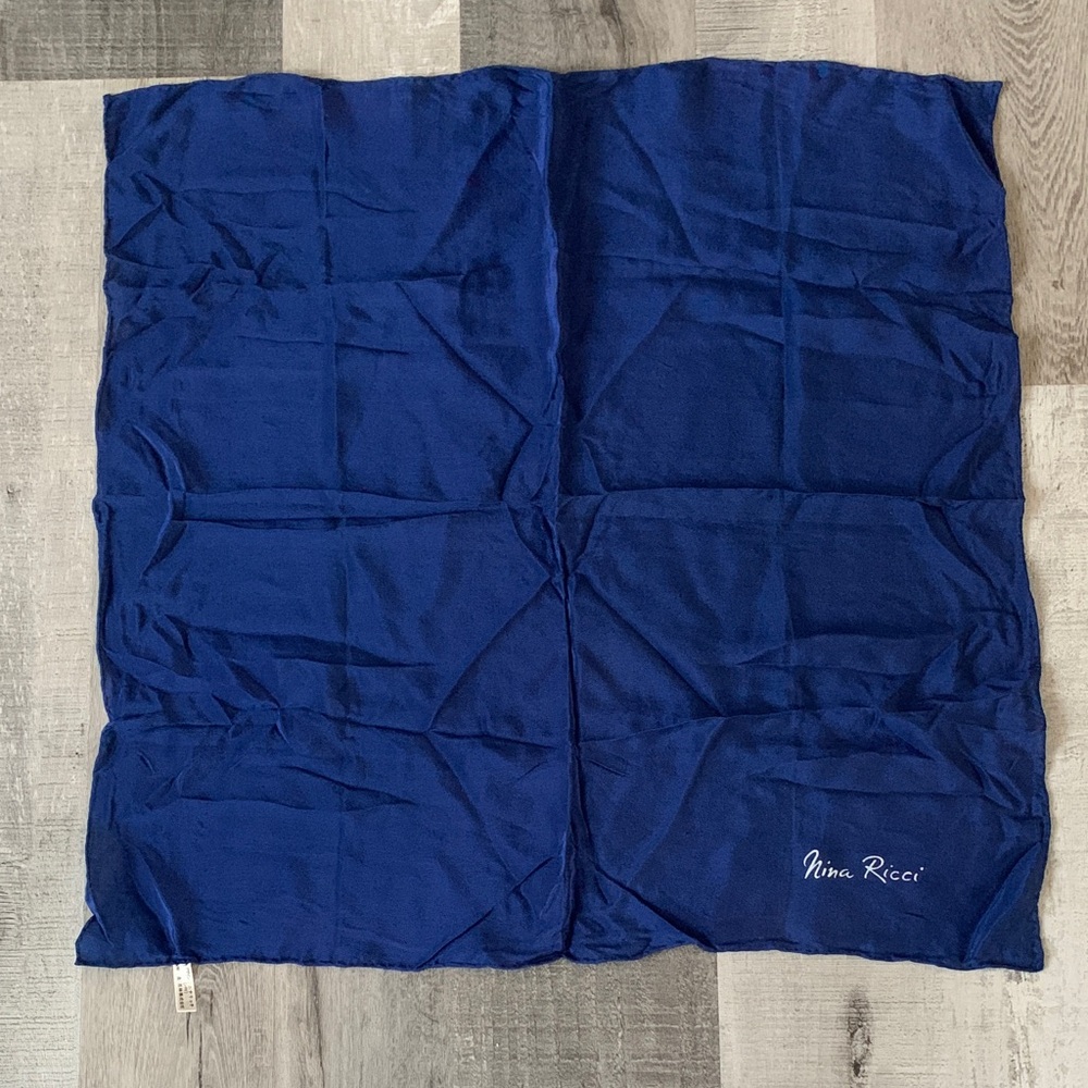 NINA Ricci Royal Blue Silk Scarf